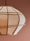 MADE Judah pendant ceiling light with linen-effect bamboo shade, imported from the UK