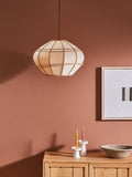 MADE Judah pendant ceiling light with linen-effect bamboo shade, imported from the UK