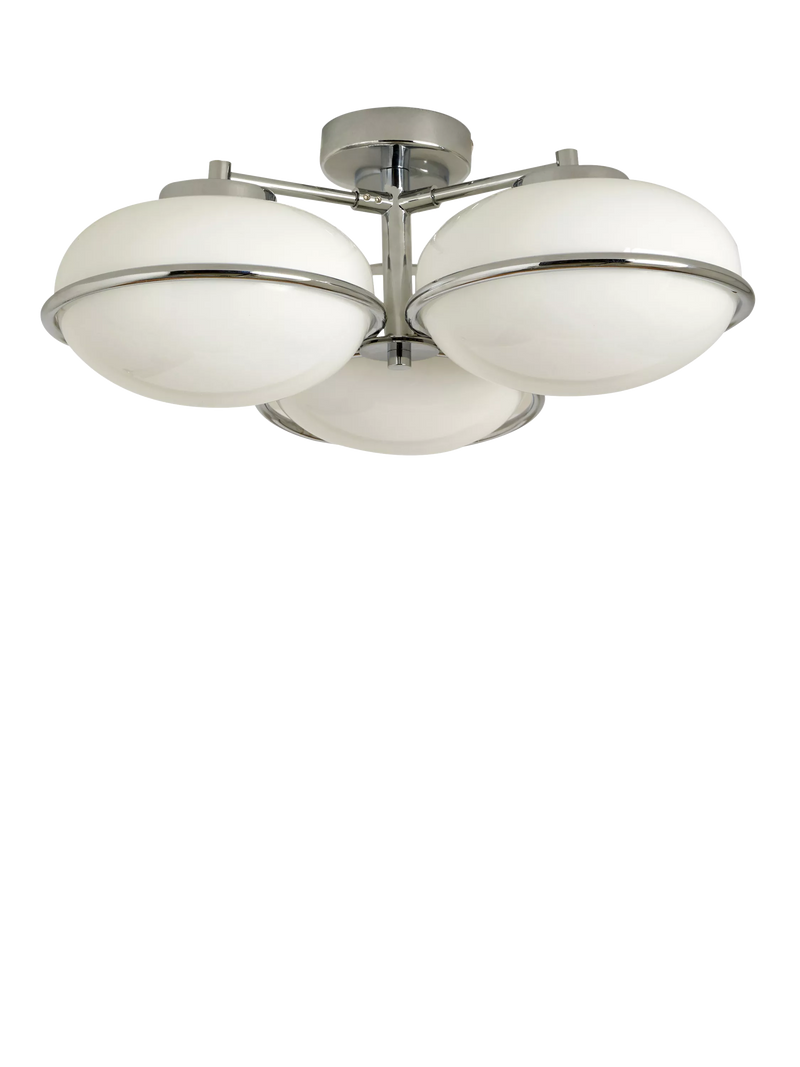 MADE Piper chrome flush ceiling light 3 lamp, UK version