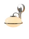 MADE Piper wall light chrome effect with glass globe, UK version