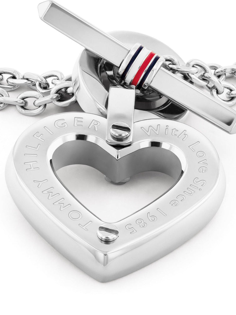 Tommy Hilfiger heart pendant chain bracelet in silver, imported from the UK