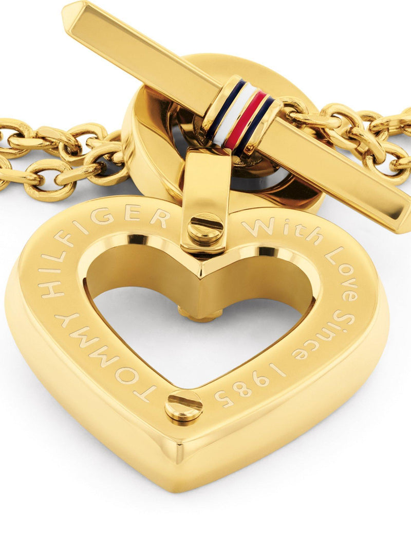 Tommy Hilfiger heart pendant chain bracelet in gold (British brand)