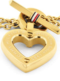 Tommy Hilfiger heart pendant chain bracelet in gold (British brand)