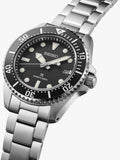 Seiko Prospex Solar Diver watch black dial silver bracelet (British brand)