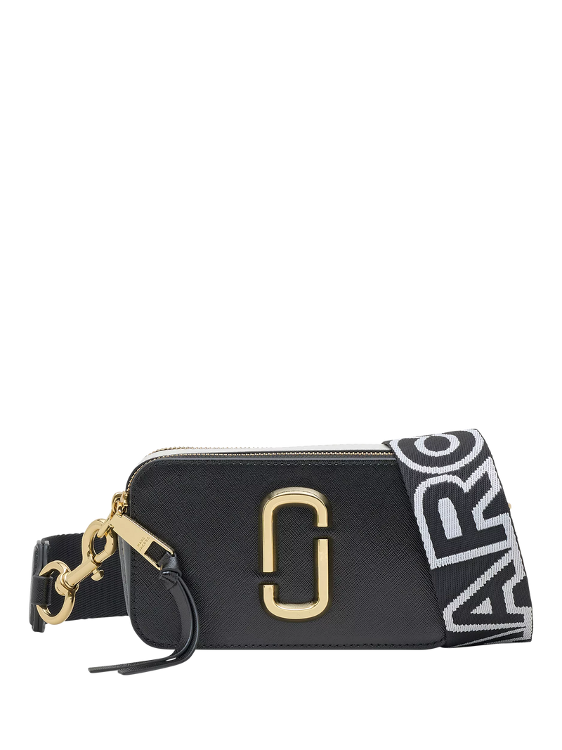 Marc Jacobs Snapshot Leder Umhängetasche, Schwarz