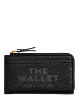 John Lewis Marc Jacobs Leather Zip Around Wallet, Black, 13cm x 2cm x 8cm- Buy online at McGrocer
