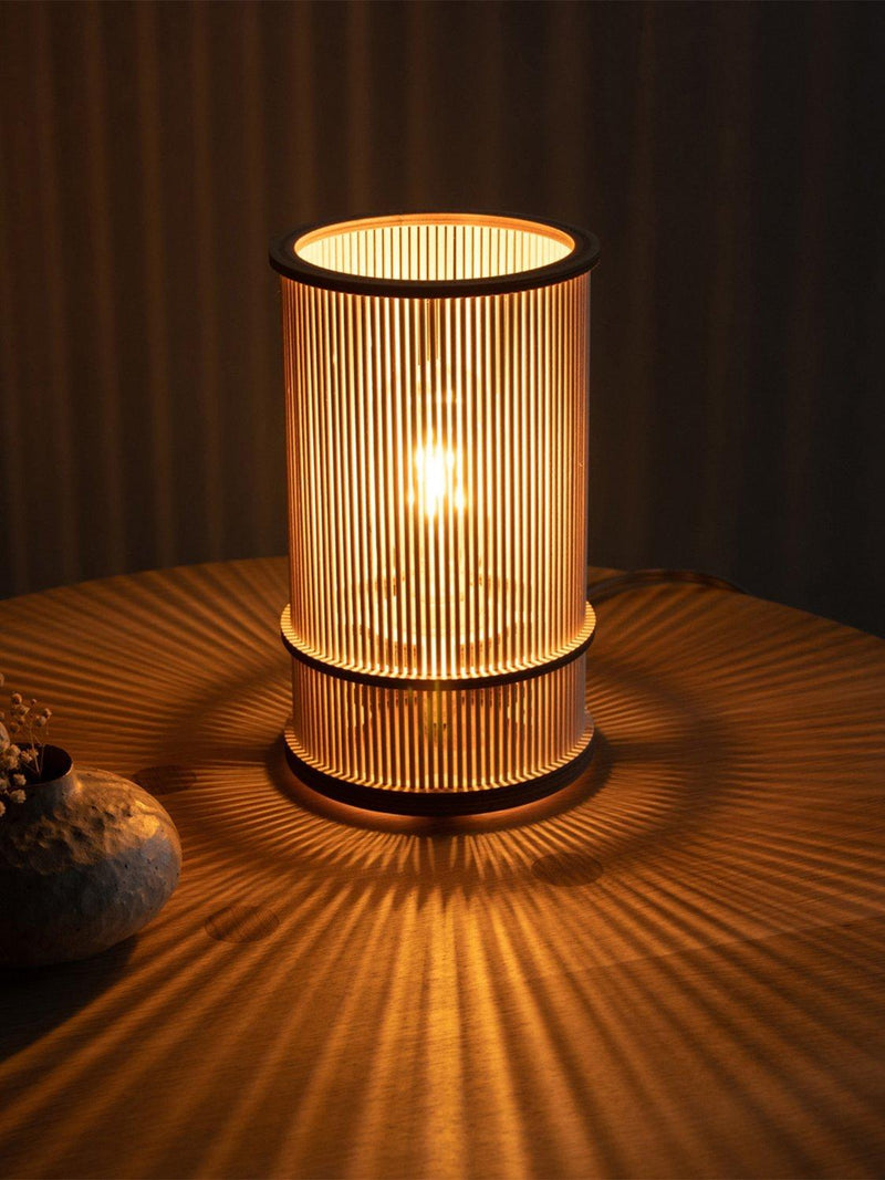 Tom Raffield Artus table lamp birch wood, UK version