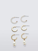 John Lewis John Lewis Hoop Earrings Trio Set, Gold- Buy online at McGrocer