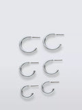 John Lewis hoop earrings set pack of 3 silver tone, UK version