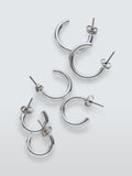 John Lewis hoop earrings set pack of 3 silver tone, UK version
