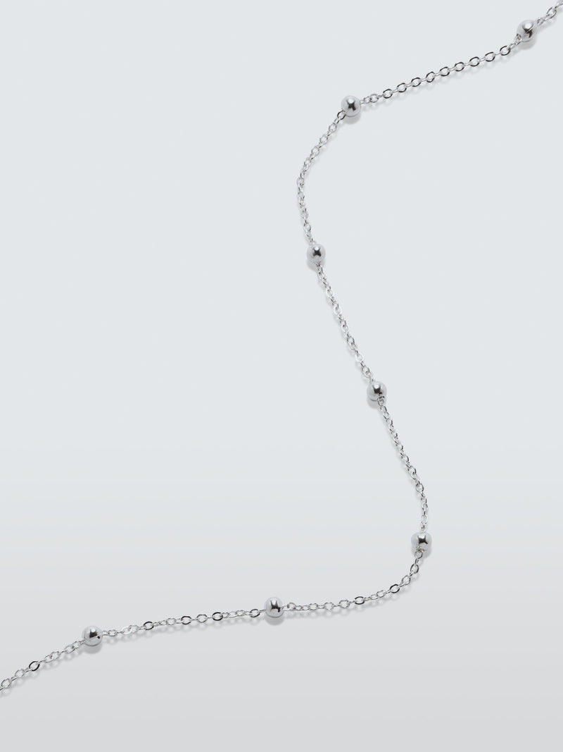 John Lewis delicate satellite chain necklace, silver tone, UK version