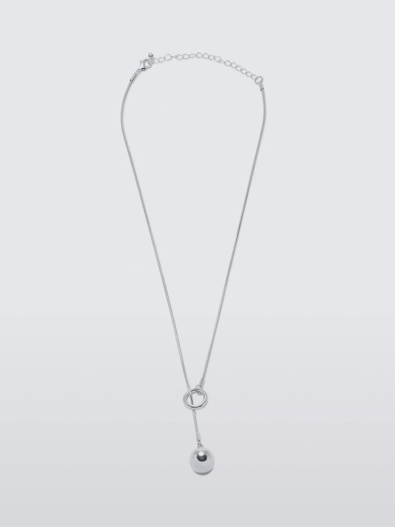 John Lewis Sphere Drop Lariat Necklace Gold Toned