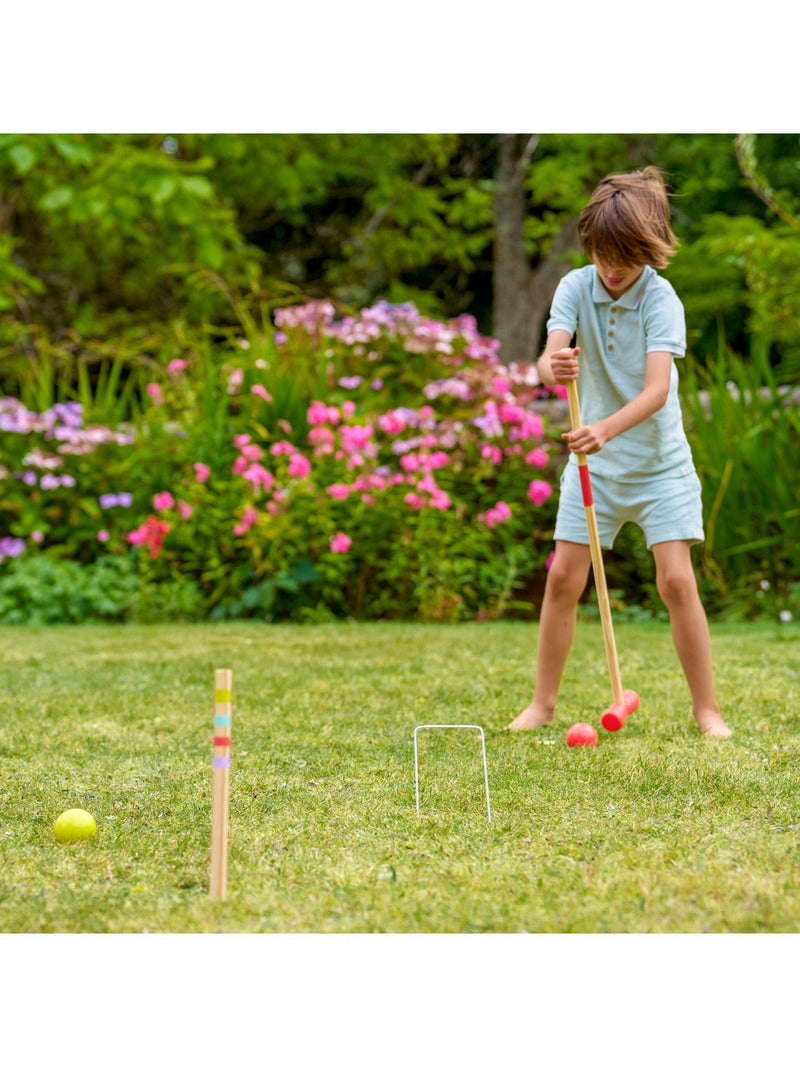 Mookie wooden croquet set for kids with mallets and balls (British brand)