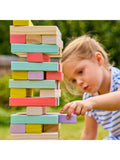 Mookie Giant Wooden Tumble Tower with pastel blocks (British brand)