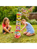 Mookie Giant Wooden Tumble Tower with pastel blocks (British brand)