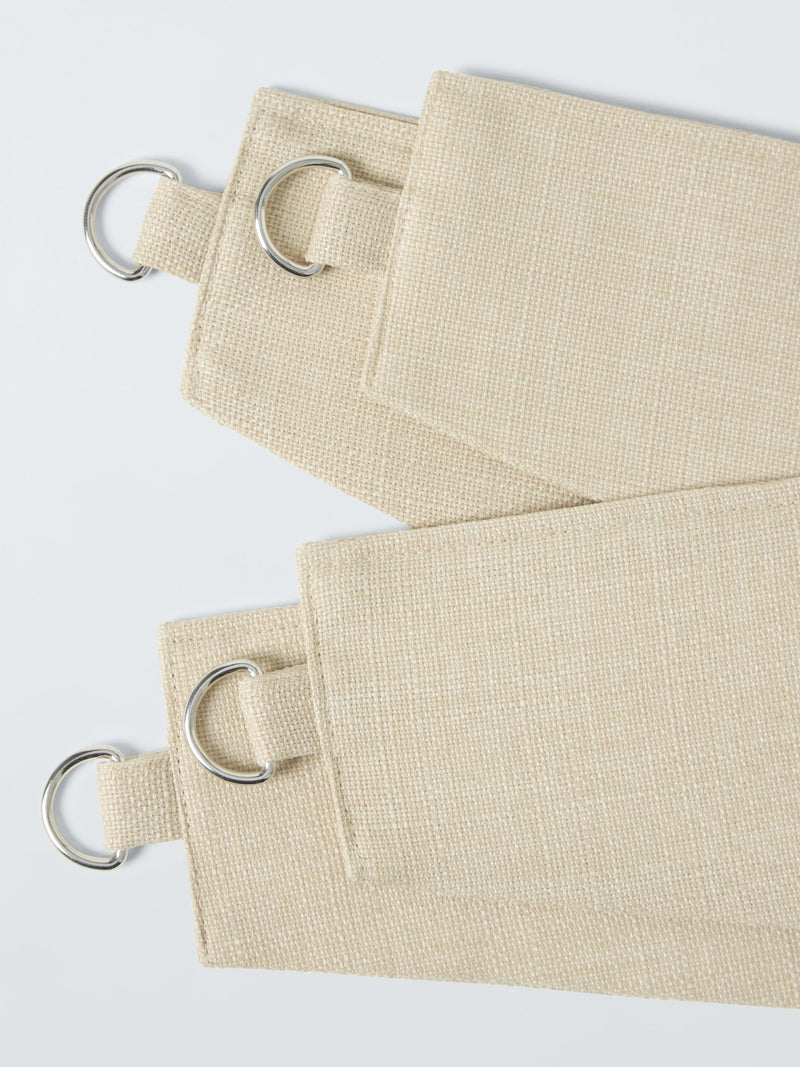 John Lewis textured weave tiebacks in oatmeal, imported from the UK
