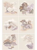 Cole & Son Tile Toile wallpaper featuring Japanese garden scenes - British product