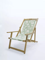 John Lewis Laura Ashley Salcey FSC-Certified Teak Deckchair with Rye Sling - Sage- Buy online at McGrocer
