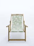 Laura Ashley Salcey deckchair teak wood sage floral sling, imported from the UK