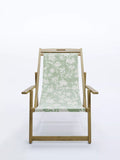 Laura Ashley Salcey deckchair teak wood sage floral sling, imported from the UK