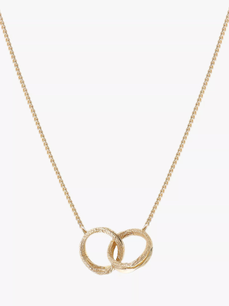 TUTTI textured interlocking pendant necklace gold 50.2cm (British brand)