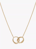 TUTTI textured interlocking pendant necklace gold 50.2cm (British brand)