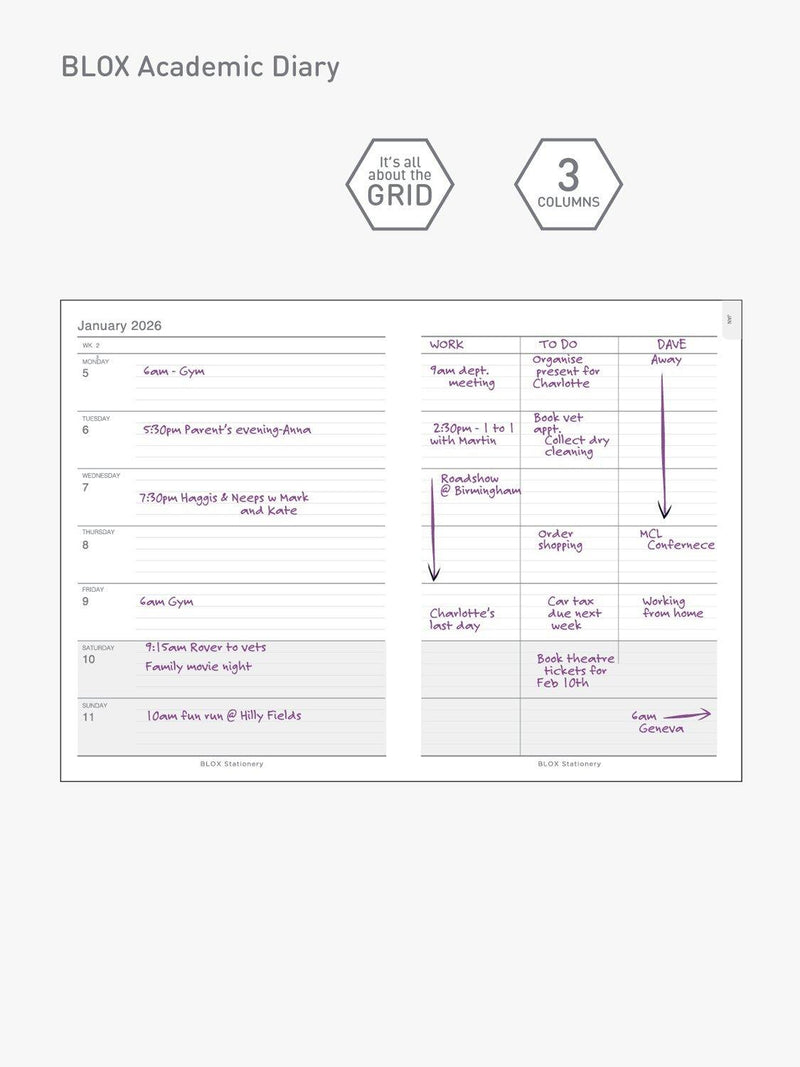 BLOX Stationery academic diary A5 sea green, UK version