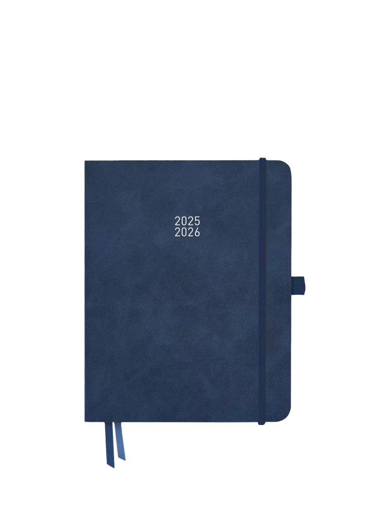 BLOX Stationery large academic diary 2025-26 denim, UK version