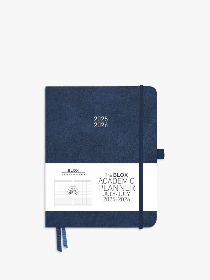 BLOX Stationery large academic diary 2025-26 denim, UK version