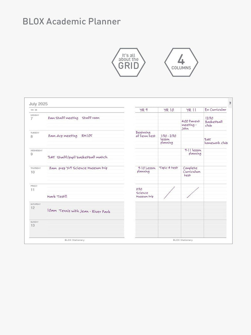BLOX Stationery large academic diary 2025-26 denim, UK version