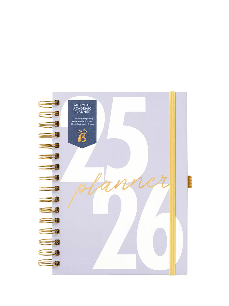Busy B lavender academic planner 2025-26, imported from the UK