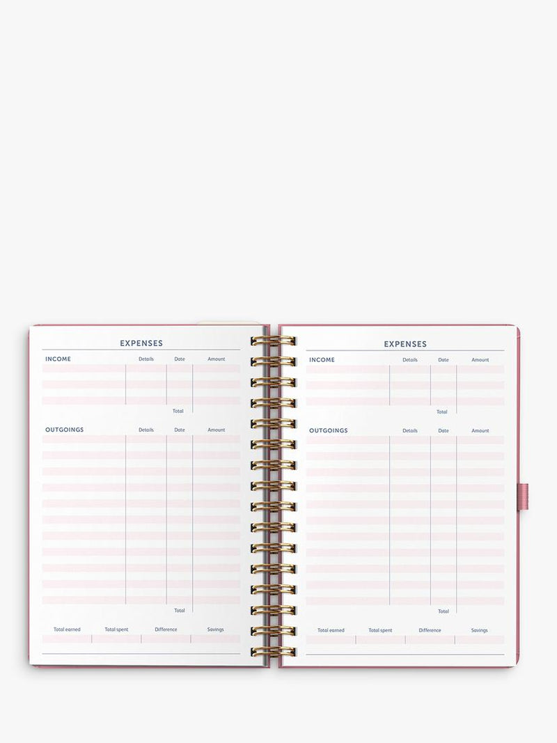 Busy B 2025-26 week-to-view planner pink - British product