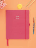 MUM's Office Big Family Planner pink hardback diary 2025-26, UK version