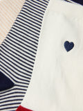 John Lewis ankle socks pack of 3 stripe hearts (British brand)