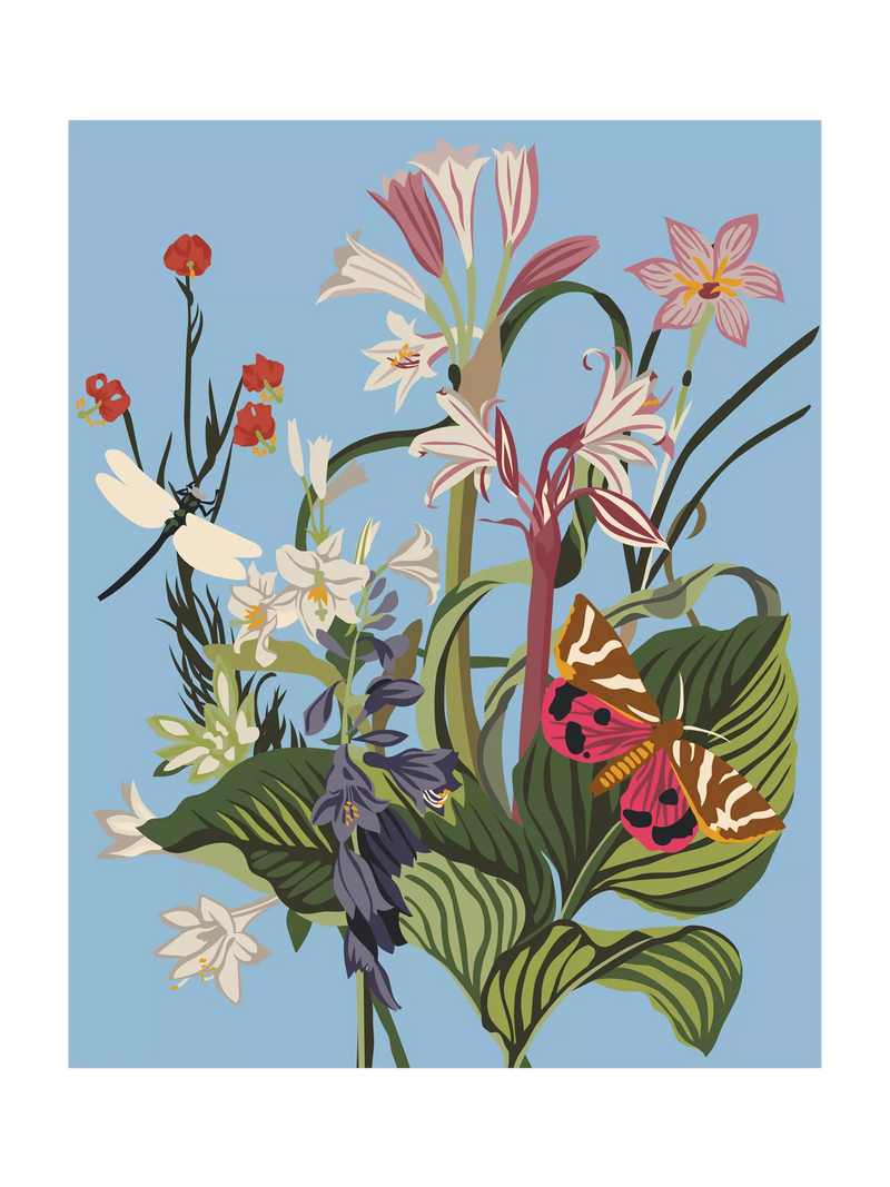 RHS paint by numbers kit exotic floral (British brand)