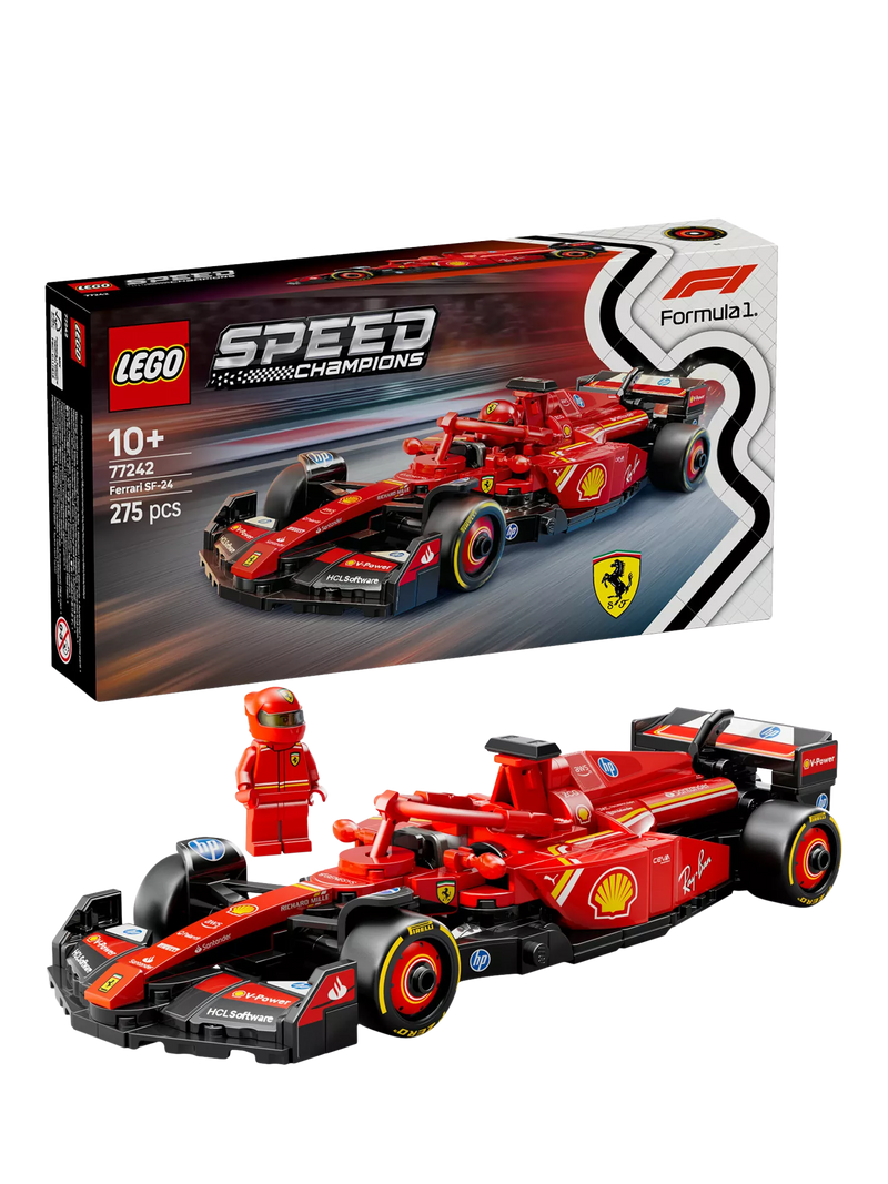 LEGO Ferrari SF-24 F1 car building set, imported from the UK