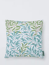 John Lewis Morris & Co. Acanthus Indoor/Outdoor Cushion Blue/Linen Scatter Cushion 43 x 43cm- Buy online at McGrocer