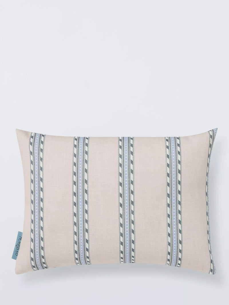 Morris & Co. Holland Park Stripe Indoor/Outdoor Cushion Blue 30 x 40cm