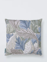 John Lewis Morris & Co. Willow Bough Indoor/Outdoor Cushion, Nettle/Blue 43 x 43cm- Buy online at McGrocer