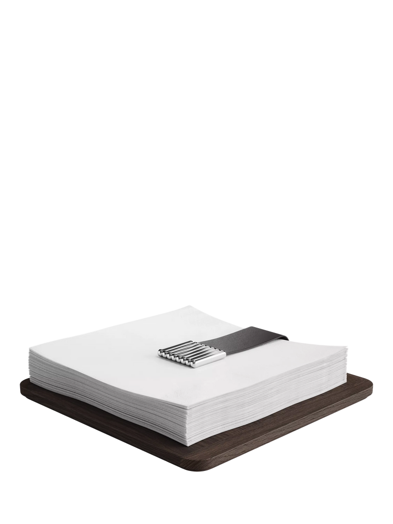 Georg Jensen Bernadotte napkin holder smoked oak stainless steel (British brand)