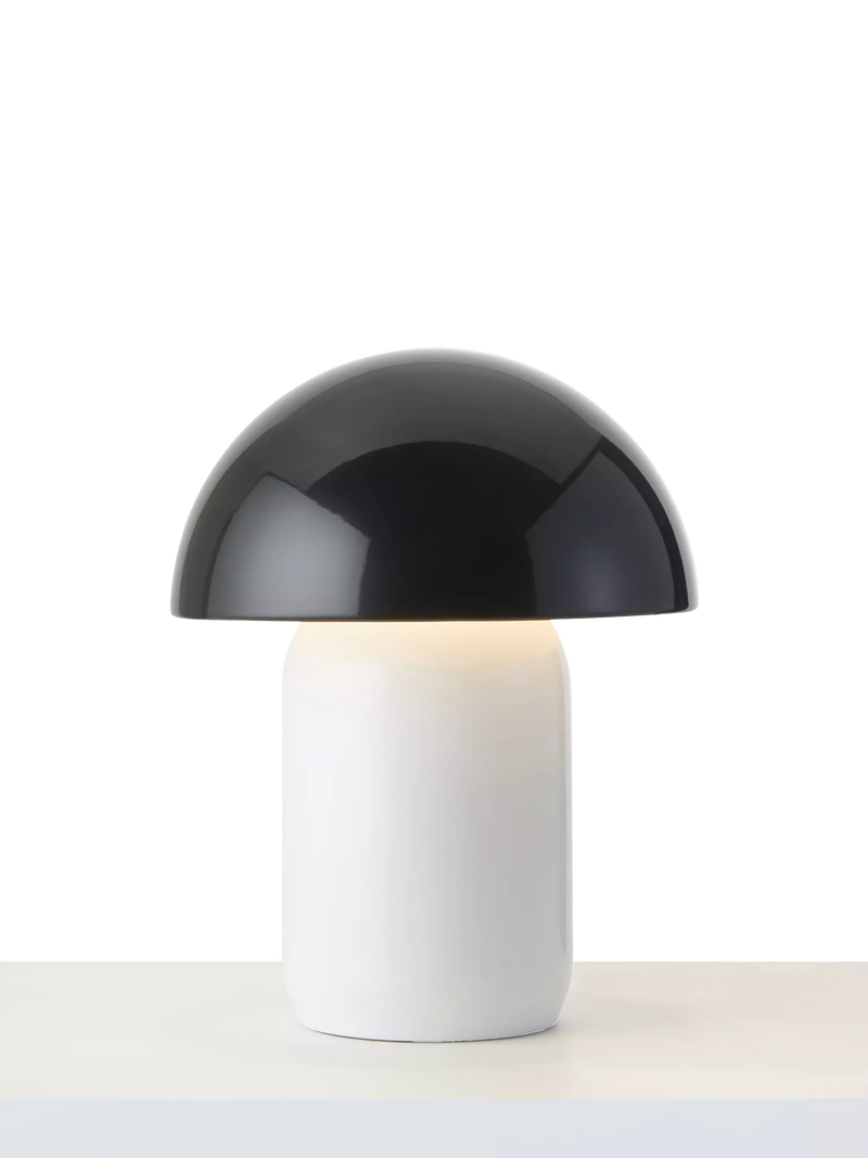 John Lewis mushroom lamp black white H25.5cm - British product