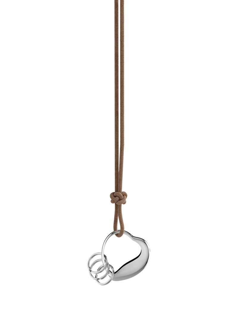 Georg Jensen heart-shaped stainless steel keyring, imported from the UK
