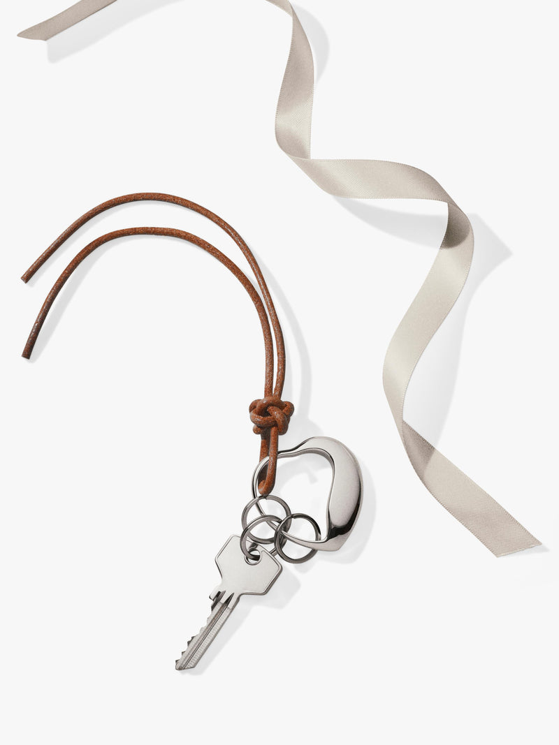 Georg Jensen heart-shaped stainless steel keyring, imported from the UK