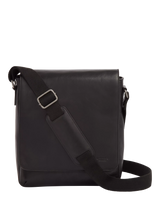 John Lewis OSPREY LONDON Baker Leather Messenger Bag, Black- Buy online at McGrocer