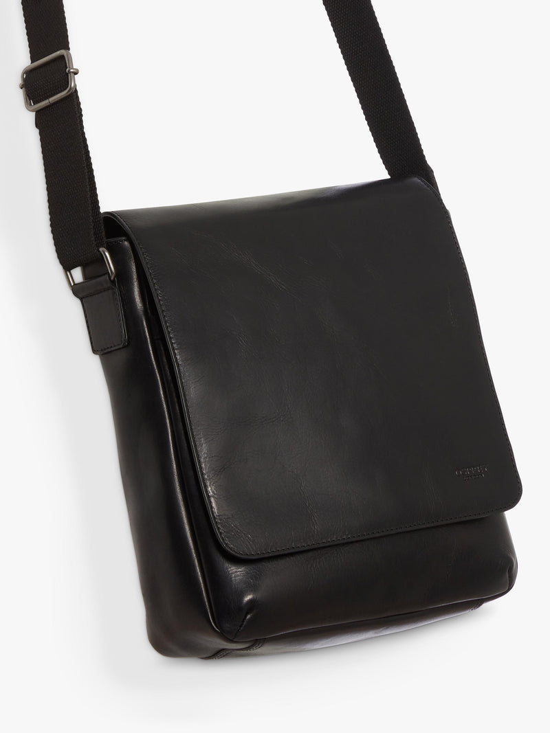 Osprey London leather messenger bag black (British brand)