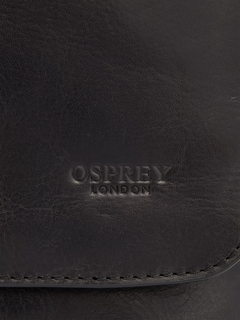 Osprey London leather messenger bag black (British brand)