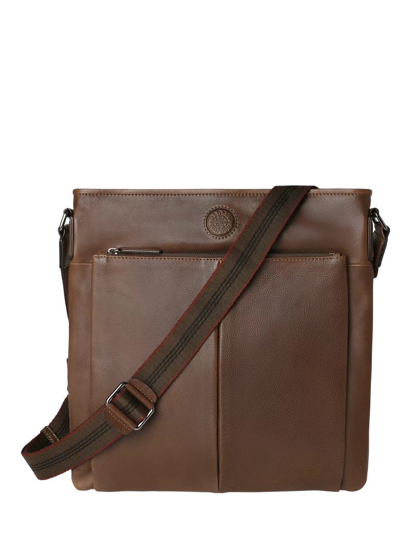 OSPREY LONDON The Compass Leather Crossbody Bag, Tan