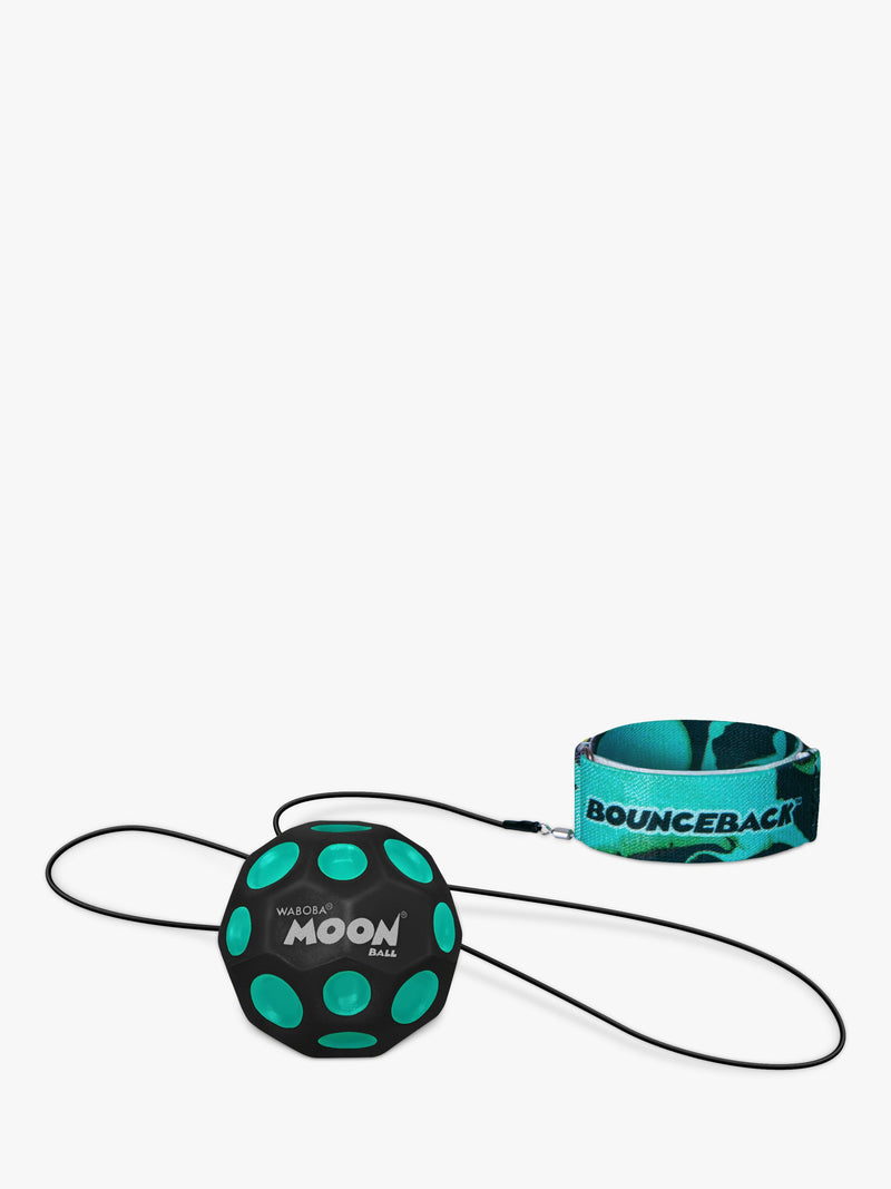 Waboba bounceback moon ball multi-colour with adjustable wristband leash (British brand)