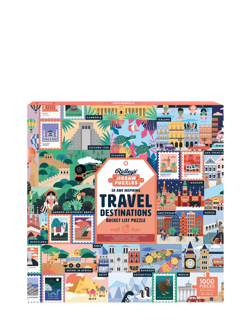 Ridley's Travel Destinations jigsaw puzzle 1000 pieces, imported from the UK