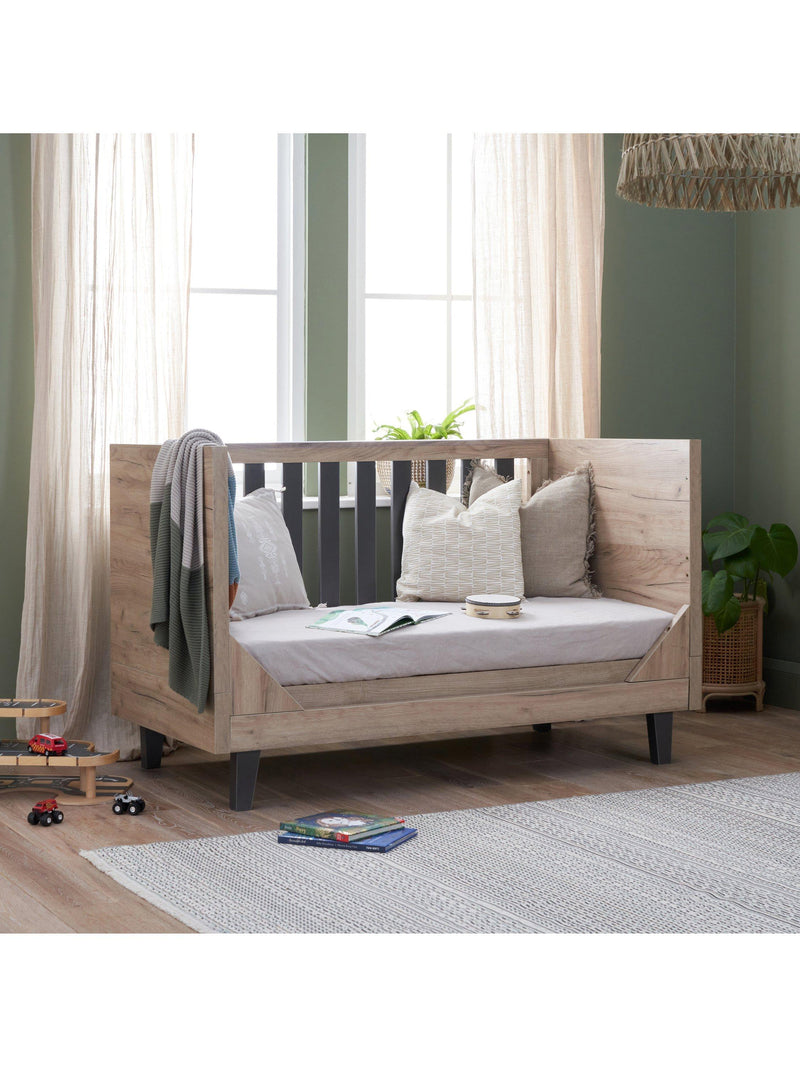 Tutti Bambini cot bed in oak slate finish (British brand)